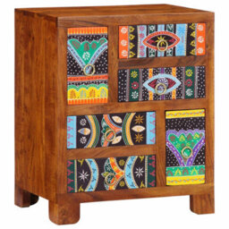 Berkfield Sideboard Multicolour 50X35X60 Solid Wood Acacia - thumbnail 1