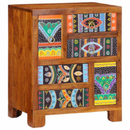 Berkfield Sideboard Multicolour 50X35X60 Solid Wood Acacia - thumbnail 2
