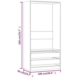 Vidaxl Wardrobe Smoked Oak 100X50X200 Cm Engineered Wood - thumbnail 6