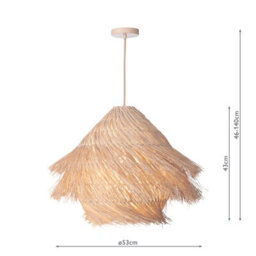DAR Preveli One Light Pendant Woven Rattan - thumbnail 4