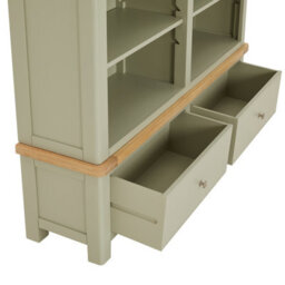 The Furniture Market Marbury Sage Green Painted Extra Large Grand Double Library Bookcase With 2 Drawers - thumbnail 6