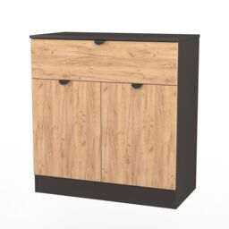 Varese Ready Assembled Matt Graphite 1 Drawer Sideboard (H)785mm (W)740mm (D)385mm - thumbnail 6