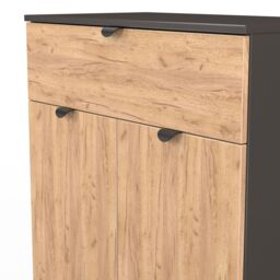 Varese Ready Assembled Matt Graphite 1 Drawer Sideboard (H)785mm (W)740mm (D)385mm - thumbnail 7