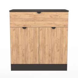 Varese Ready Assembled Matt Graphite 1 Drawer Sideboard (H)785mm (W)740mm (D)385mm - thumbnail 2