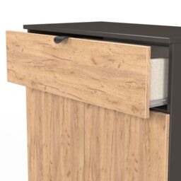 Varese Ready Assembled Matt Graphite 1 Drawer Sideboard (H)785mm (W)740mm (D)385mm - thumbnail 5