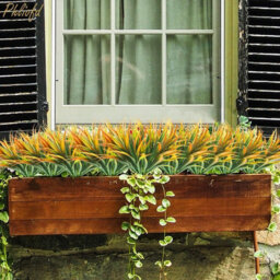 5Pcs Yellow Resistant Artificial Fake Grass Plastic Plants Decor Suitable For Garden Hanging Planter Pathway Front Porch Indoor - thumbnail 6