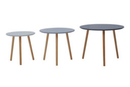 Orsina Durable Set Of 3 Round Tables, Triangular Coffee Tables Set, Long Lasting Rounded Top Wood Table For Indoor - thumbnail 9