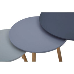 Orsina Durable Set Of 3 Round Tables, Triangular Coffee Tables Set, Long Lasting Rounded Top Wood Table For Indoor - thumbnail 4