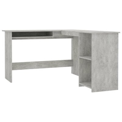 Berkfield Modern L-Shaped Corner Desk Concrete Grey 120X140X75 Cm Engineered Wood - image 1