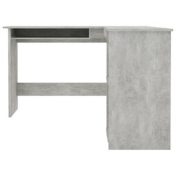 Berkfield Modern L-Shaped Corner Desk Concrete Grey 120X140X75 Cm Engineered Wood - thumbnail 4