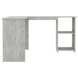 Berkfield Modern L-Shaped Corner Desk Concrete Grey 120X140X75 Cm Engineered Wood - thumbnail 5