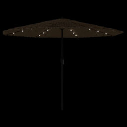Walplus Garden Parasol With Leds And Steel Pole Brown 324X324X247 Cm - thumbnail 8