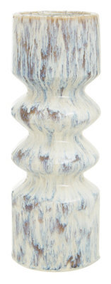 Orsina Large Vase, Beige Stoneware Vase, Free Standing Vase For Contemporary Homes, Marbling Effect Stoneware Vase - image 1
