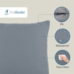 Proheeder Water Resistant Scatter Cushion Covers 45 X 45Cm - Grey 4 Pack - thumbnail 3