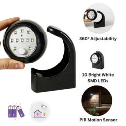 360 Degree Pir Motion Sensor Led Outdoor Wall Light Black 1 Pack - thumbnail 3