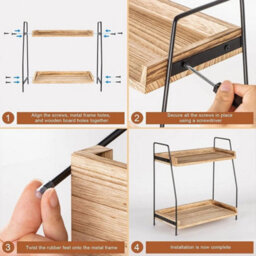 Wooden 2 Tier Desk Organizer Storage Shelf - thumbnail 5