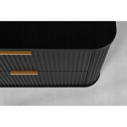 Heze Furniture Elegance Glamour Style 2 Bathroom Cabinets Set 60Cm Vanity Unit & Tall Cabinet In Black - thumbnail 7