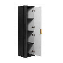 Heze Furniture Elegance Glamour Style 2 Bathroom Cabinets Set 60Cm Vanity Unit & Tall Cabinet In Black - thumbnail 6