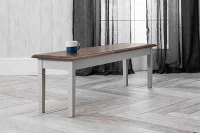 Nöa & Nani Noa & Nani Hallway Bench Kitchen Dining Entryway In White And Dark Pine Canterbury 157Cm - image 1
