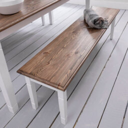 Nöa & Nani Noa & Nani Hallway Bench Kitchen Dining Entryway In White And Dark Pine Canterbury 157Cm - thumbnail 2