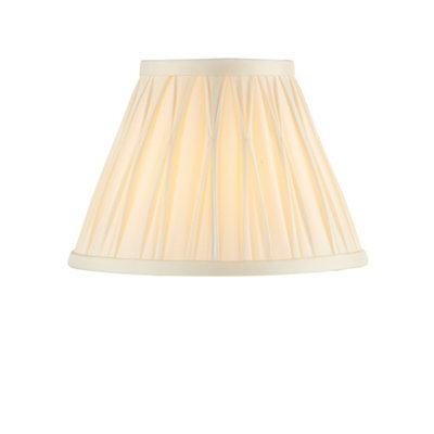 Tapered Cylinder Lamp Shade - Ivory Silk - 40W B22 - 8 Inch Pleated Design - image 1