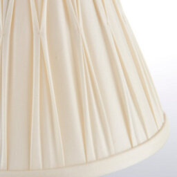 Tapered Cylinder Lamp Shade - Ivory Silk - 40W B22 - 8 Inch Pleated Design - thumbnail 5