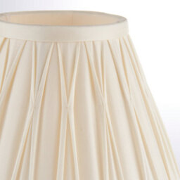 Tapered Cylinder Lamp Shade - Ivory Silk - 40W B22 - 8 Inch Pleated Design - thumbnail 4