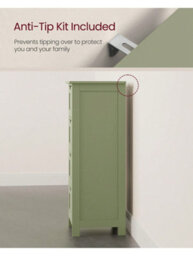 LEDREM Bathroom Floor Storage Cabinet, Bathroom Storage Unit With 4 Drawers, Bathroom Cabinet Freestanding - thumbnail 4