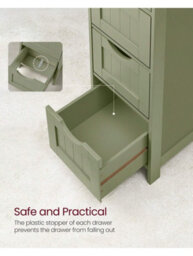 LEDREM Bathroom Floor Storage Cabinet, Bathroom Storage Unit With 4 Drawers, Bathroom Cabinet Freestanding - thumbnail 3