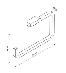 GoodHome Elland Matt Black Wall-Mounted Toilet Roll Holder (H)106mm (W)1700mm - thumbnail 3