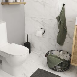 GoodHome Elland Matt Black Wall-Mounted Toilet Roll Holder (H)106mm (W)1700mm - thumbnail 7