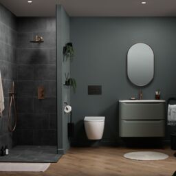 GoodHome Elland Matt Black Wall-Mounted Toilet Roll Holder (H)106mm (W)1700mm - thumbnail 4