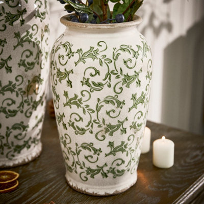 Dibor Vintage Luxury Irina Green Large Botanical Flower Urn Vase H37 X Dia19Cm - image 1