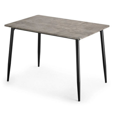 Dining Room Set, Grey Conrete Effect Dining Table, Chairs & Bench Set - image 1