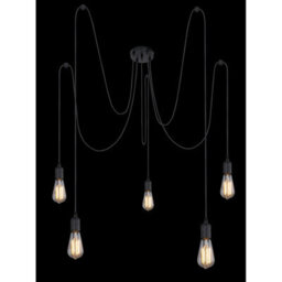 Luminosa Lighting Luminosa Oliver Cluster Pendant Ceiling Light Black 5X E27 - thumbnail 4