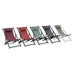 Sweeek. Pair Of Aluminium Textilene Sun Loungers Gaia Grey 99X88.5X58 Cm - thumbnail 9