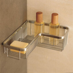Cosmic Corner Shower Caddy, Shower Basket, 26Cm, Chrome, Wall Mounted, Screws Included, Architect Collection - thumbnail 3