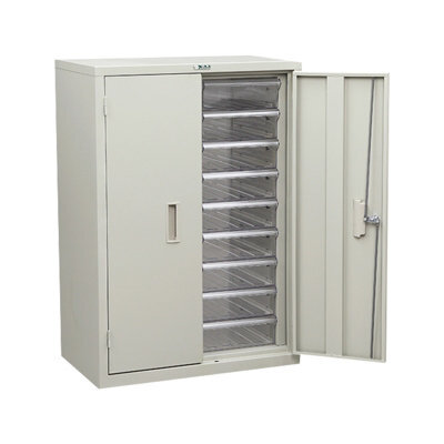 18 Clear Box Drawers Metal Cabinet With Door