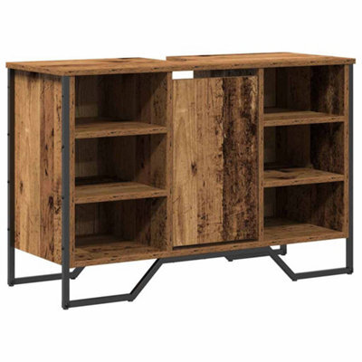 Berkfield Rustic Bathroom Sink Cabinet Old Wood 91X35X60 Cm Engineered Wood - image 1