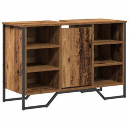 Berkfield Rustic Bathroom Sink Cabinet Old Wood 91X35X60 Cm Engineered Wood - thumbnail 1