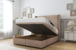 "Comfort Madrid Mink Naples Ottoman Bed Base With 54"" Wingback Headboard 5' King" - thumbnail 2
