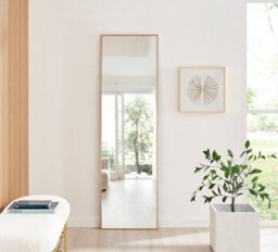 Furniturebox Emma Full Length Extra Large 170X50Cm Copper Framed Rectangular Vertical Living Room Hallway Wall Mirror - thumbnail 2