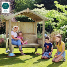 Burghley Arbour Wooden Garden 3 Seater Bench Shelter By Zest Outdoor Living - thumbnail 5