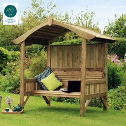 Burghley Arbour Wooden Garden 3 Seater Bench Shelter By Zest Outdoor Living - thumbnail 3