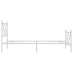 Berkfield Metal Bed Frame Without Mattress With Footboard White 90X190Cm - thumbnail 5