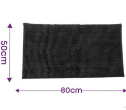 Super Soft Chloe Microfiber Bath Mat 50 X 80Cm - Black - thumbnail 9