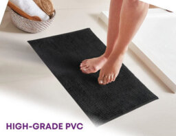 Super Soft Chloe Microfiber Bath Mat 50 X 80Cm - Black - thumbnail 2