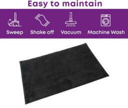 Super Soft Chloe Microfiber Bath Mat 50 X 80Cm - Black - thumbnail 5