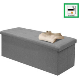 110 X 38 X 38 Cm Light Grey Darkgrey Storage Seat Stool Trunk Toy Chest Bedding Or Blanket Box Folding Bench - thumbnail 4