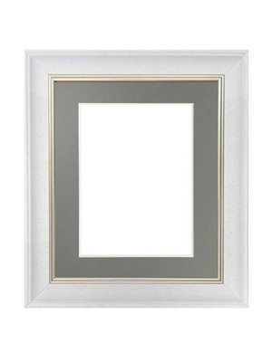 Frames By Post Scandi White Speckled Frame With Dark Grey Mount For Image Size 24 X 16 Inch - image 1